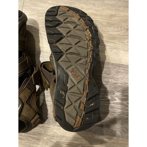 Teva Men’s Size 10 Omnium 2 Brown Leather Water Sandals Shoes - Picture 9 of 10